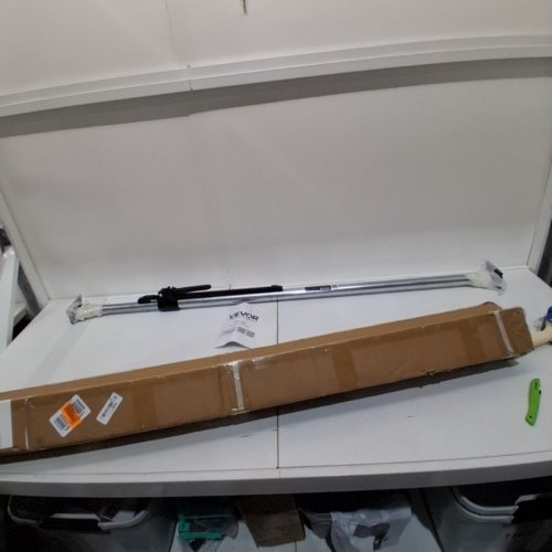 HEAVY-DUTY ADJUSTABLE CARGO BAR WITH NON-SLIP FOOT PADS - 59" TO 73" - SILVER/BLACK (MODEL: CB1203SV) image 2