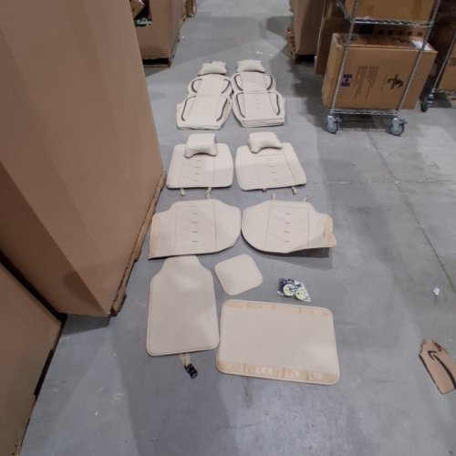 15PC FAUX LEATHER STYLISH SPORT SEAT COVER - FOR HONDA PILOT 2003-2026 - BEIGE/BROWN image 2