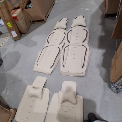 15PC FAUX LEATHER STYLISH SPORT SEAT COVER - FOR HONDA PILOT 2003-2026 - BEIGE/BROWN image 3