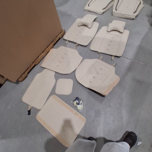 15PC FAUX LEATHER STYLISH SPORT SEAT COVER - FOR HONDA PILOT 2003-2026 - BEIGE/BROWN image 4