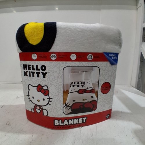 HELLO KITTY BLANKET - 62" X 90" - WHITE/RED/BLACK image 2