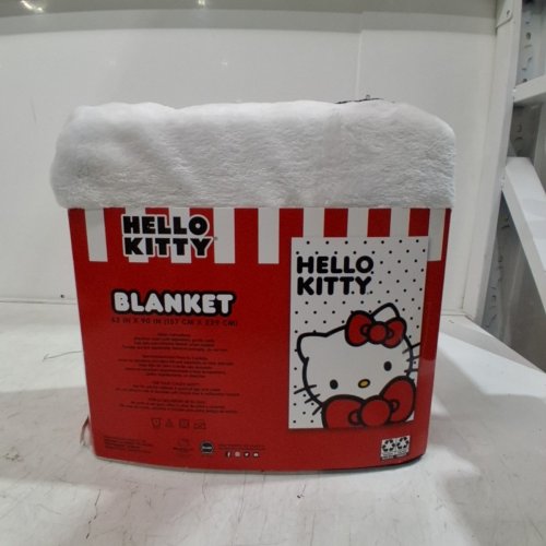 HELLO KITTY BLANKET - 62" X 90" - WHITE/RED/BLACK image 3