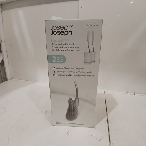 2PK JOSEPH JOSEPH FLEX LITE SILICONE TOILET BRUSH WITH SLIMLINE HOLDER SET - WHITE (MODEL: 1796144) image 2
