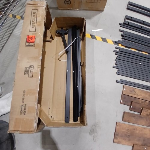 VERFARM HEAVY DUTY METAL PLATFORM BED FRAME WITH CHARGING STATION & LED LIGHTS - 77.56" X 85" X 34.8" - KING - BLACK/BROWN (MODEL: BF-1031F/G/R(PC+DD)) image 10