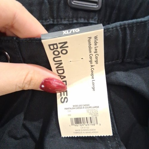 WOMEN'S NO BOUNDARIES WIDE LEG CARGO PANTS - EXTRA LARGE - BLACK (STYLE: NB863609LD) image 3