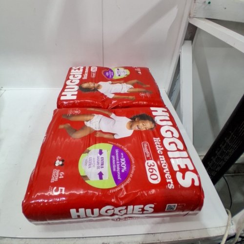 128PK BABY DISNEY HUGGIES LITTLE MOVERS HUGGFIT 360 DIAPERS - SIZE 5 - MICKEY MOUSE image 2