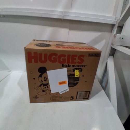 128PK BABY DISNEY HUGGIES LITTLE MOVERS HUGGFIT 360 DIAPERS - SIZE 5 - MICKEY MOUSE image 3