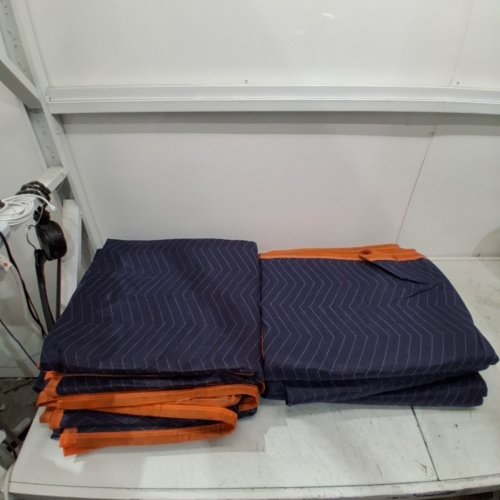 6PK VEVOR MOVING BLANKETS - 80" X 72" - NON-WOVEN & RECYCLED COTTON PACKING BLANKET - BLUE/ORANGE (MODEL: DCBYT80X72IN5J3EWV0) image 2