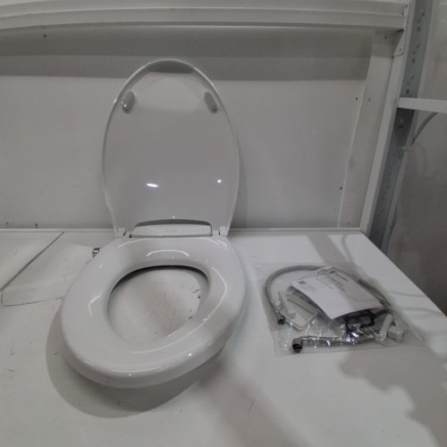 BRONDELL SWASH ECOSEAT NON-ELECTRIC SLOW-CLOSE BIDET TOILET SEAT - FITS ELONGATED TOILETS 18"-19.5"/5.5"-8" BOLT SPREAD - WHITE (MODEL: CANS101-EW) image 2