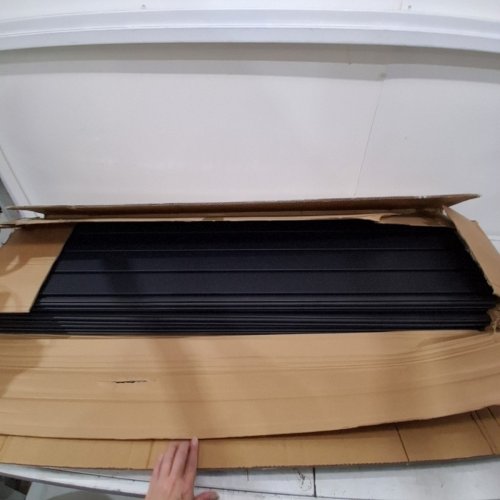 8PK NOLIVEN PVC SLATWALL PANEL WALL STORAGE SYSTEMS WITH SIX HOOKS - 4FT X 8FT - BLACK (ITEM: NOLIVEN-BHPTL) image 3