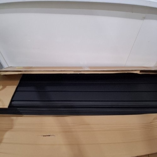 8PK NOLIVEN PVC SLATWALL PANEL WALL STORAGE SYSTEMS WITH SIX HOOKS - 4FT X 8FT - BLACK (ITEM: NOLIVEN-BHPTL) image 5