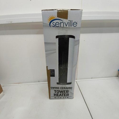 SENVILLE SWING CERAMIC TOWER HEATER WITH FAN - WHITE AND BLACK image 5