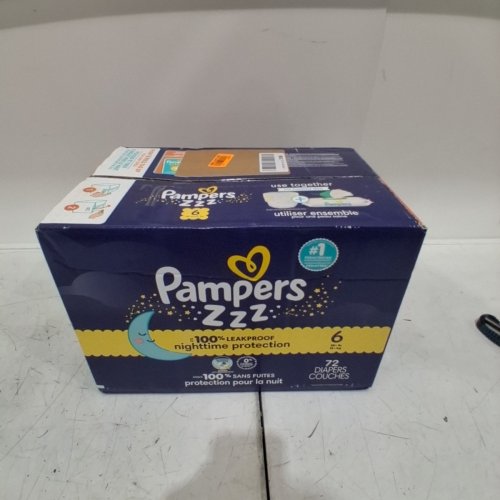 72PK PAMPERS OVERNIGHTS SWADDLERS DISPOSABLE BABY DIAPERS - SIZE 6 image 2