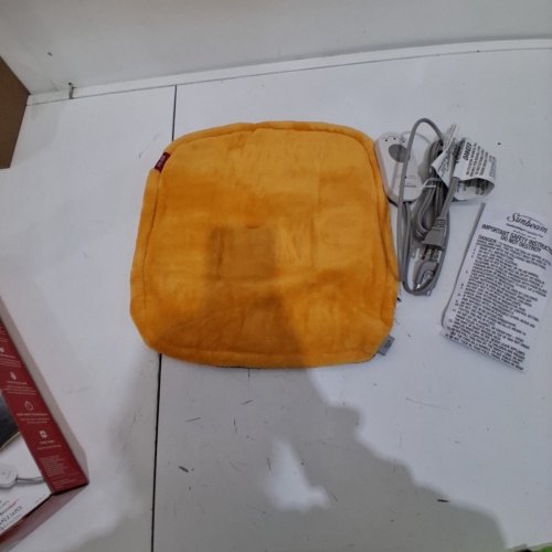 SUNBEAM CONFORMHEAT MUSCLE PAIN RELIEF HEATING PAD - 14" X 14" - GREY/YELLOW - (MODEL: 2001-205-CN) image 3