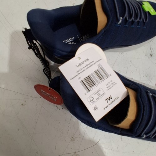 MEN'S ATHLETIC WORKS EASY-ON WALKING SHOES - SIZE 7W - NAVY / WHITE (STYLE : 50898864) image 4