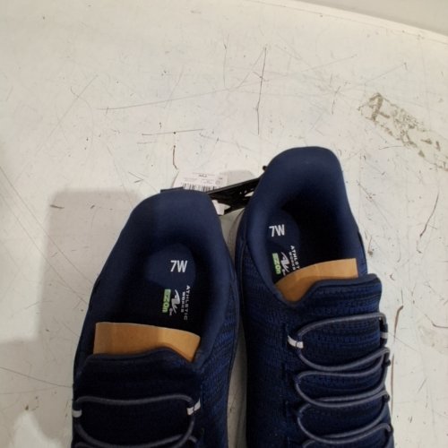 MEN'S ATHLETIC WORKS EASY-ON WALKING SHOES - SIZE 7W - NAVY / WHITE (STYLE : 50898864) image 5