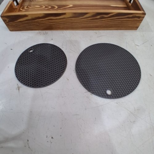 LOTFANCY WOOD SERVING TRAYS WITH HANDLES - 17" X 13" - BROWN image 3