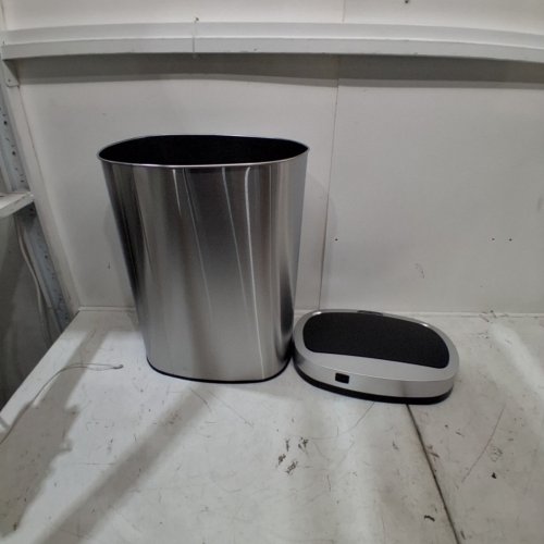 SENSOR CAN OVAL AUTOMATIC TOUCH FREE GARBAGE TRASH CAN - 21" X 16" - STAINLESS STEEL image 2