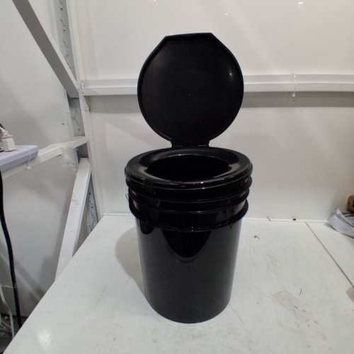 72 HRS PREMIUM PORTABLE CAMPING TOILET SEAT WITH LID AND BUCKET FOR CAMPING, HIKING, EMERGENCIES - BLACK (MODEL: SAN-006) image 3