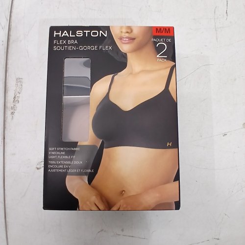 2PK WOMEN'S HALSTON FLEX BRA - MEDIUM - BLACK/ NUDE (STYLE: 3998471) image 2