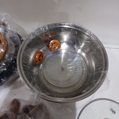 12PC NON-STICK COOKWARE SET COOKWARE SETS STAINLESS STEEL STOCK POTS FRYING PANS - SILVER image 4