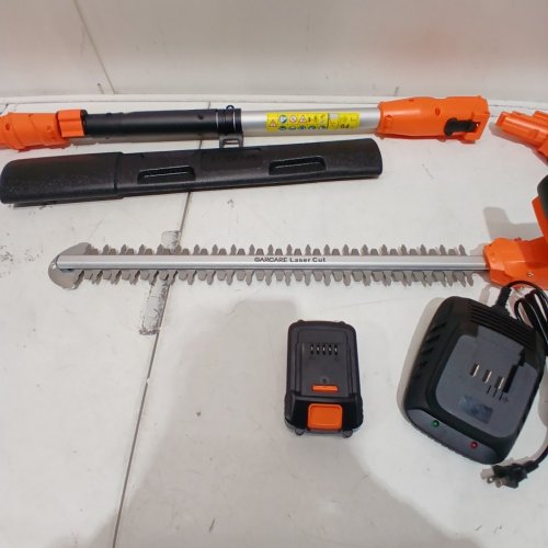 GARCARE CORDLESS POLE HEDGE TRIMMER - 2 IN 1 TELESCOPIC HEDGE TRIMMERS - LONG REACH CUTTING BLADE WITH CHARGER - EXTENDABLE HEDGE CUTTER (MODEL: GCPHT05) image 5