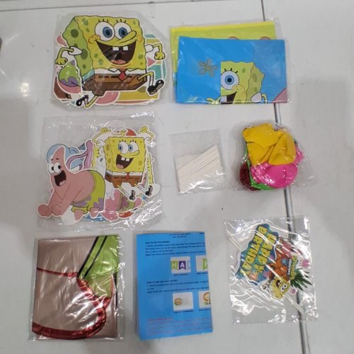 40PC SPONGEBOB BIRTHDAY PARTY DECORATIONS WITH BALLONS, CAKE TOPPER, CUPCAKE TOPPERS, BANNER, AND HANGING DECORATIONS - MULTICOLOR/SPONGEBOB THEME image 2