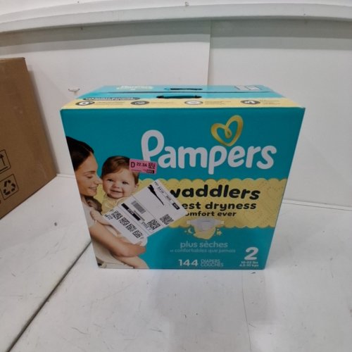 144PK PAMPERS SWADDLERS DISPOSABLE BABY DIAPERS - SIZE 2 (10-22LBS) image 2