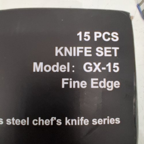 15PC HUNTER.DUAL DISHWASHER SAFE KITCHEN KNIFE SET WITH BLOCK - WHITE/ BROWN (MODEL: PRO-GX) image 2