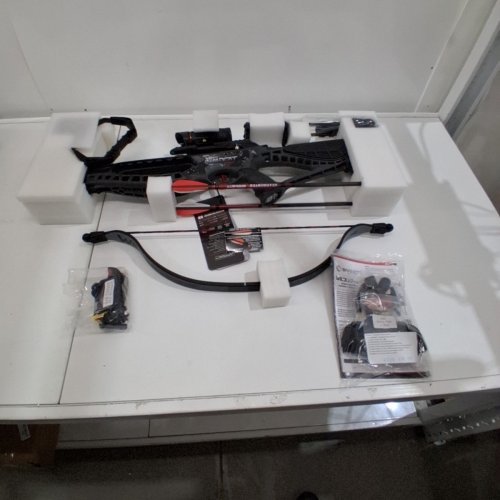 BARNETT WILDCAT CRX LIGHTWEIGHT TATICAL RECURVE CROSSBOW WITH RED/GREEN 3 DOT SCOPE, QUICK DETACH QUIVER & 2 HEADHUNTER BOLTS - 280 FPS - 66LBS - BLACK/RED (MODEL: BAR78232) image 2