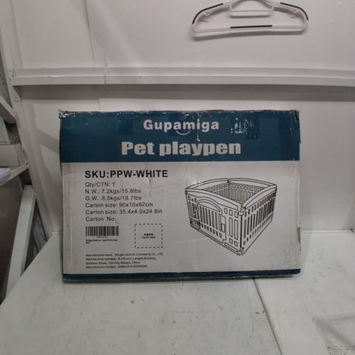 GUPAMIGA 4-PANEL PET PLAYPEN FOR SMALL PETS - 24" X 31.5" (EACH) - WHITE (MODEL: PPW-WHITE-6) image 4
