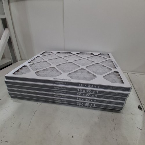 6PK AMAZON BASICS PLEATED AIR FILTERS - 16" X 20" X 1" - WHITE image 2