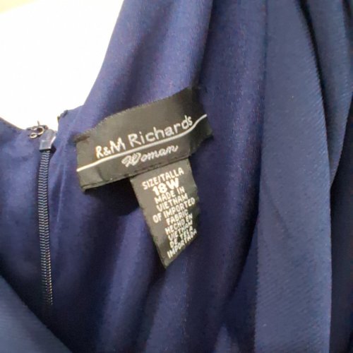 WOMEN'S R&M RICHARDS SLEEVELESS EVENING GOWN - 18W - NAVY BLUE image 3