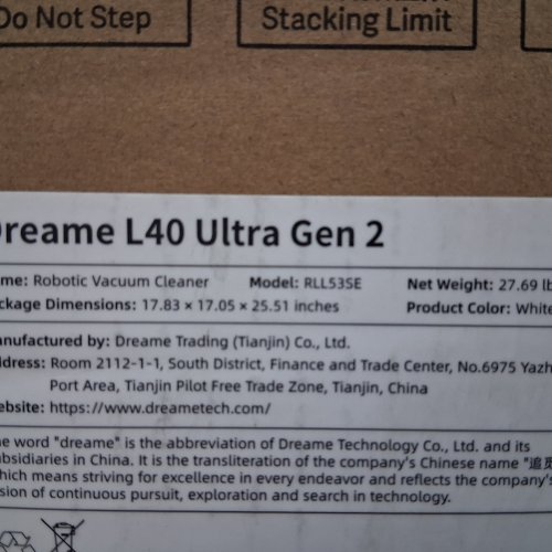 DREAME L40 ULTRA GEN 2 ROBOT VACUUM AND MOP - 25,000PA SUCTION, VOICE & APP CONTROL - WHITE - (MODEL: RLL53SE) image 2