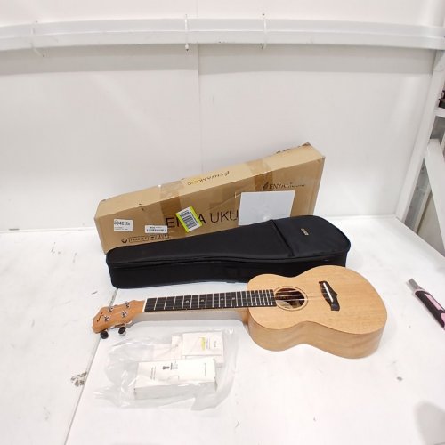 ENYA CONCERT UKULELE KIT FOR BEGINNERS WITH GIG BAG, CAPO, STRAP, STRINGS AND PICK, 23", NATURAL WOOD (MODEL: EUC-25D) image 2