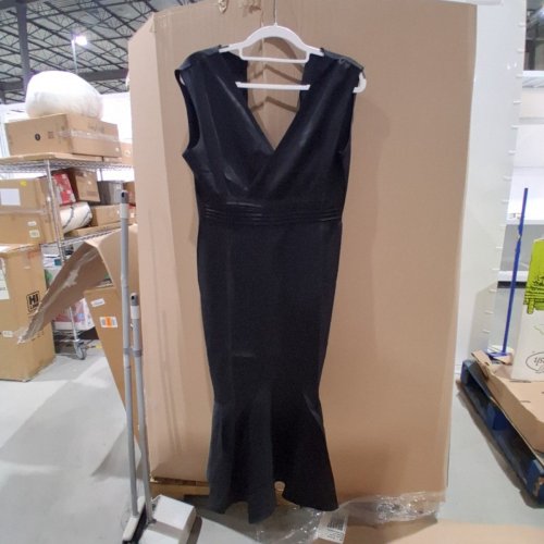WOMEN'S SLEEVELESS V-NECK DRESS - SMALL - BLACK image 2