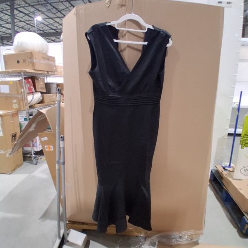 WOMEN'S SLEEVELESS V-NECK DRESS - SMALL - BLACK image 3