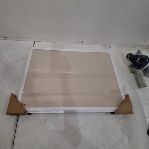 U BRANDS LINEN CORK LINEN BULLETIN BOARD - 23" X 17" - WHITE WOOD (MODEL: 3264U00-01) image 2