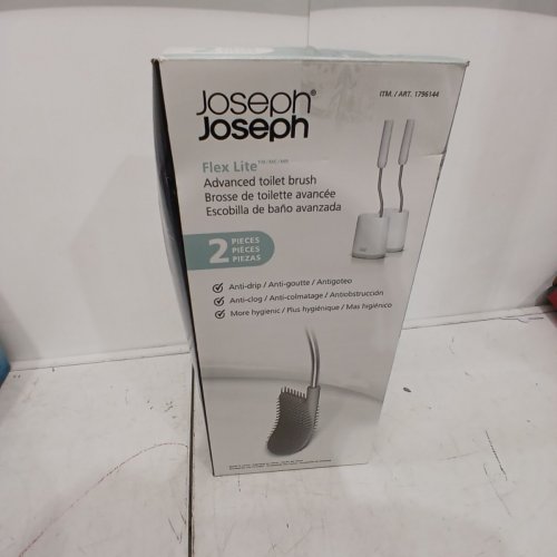2PK JOSEPH JOSEPH FLEX LITE SILICONE TOILET BRUSH WITH SLIMLINE HOLDER SET - WHITE (MODEL: 1796144) image 5
