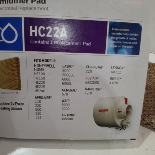 HONEYWELL HOME ANTIMICROBIAL HUMIDIFIER REPLACEMENT PAD - 9.5" X 10" (MODEL: HC22A) image 2