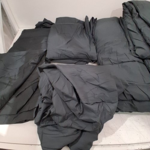 7PC KELTARO BED IN A BAG COMFORTER SET WITH ALL SEASON SOFT QUILTED FLUFFY REVERSIBLE COMFORTER, 1 FLAT SHEET, 1 FITTED SHEET, 2 PILLOW SHAMS, 2 PILLOWCASES - QUEEN - CLASSIC DARK GREY image 4