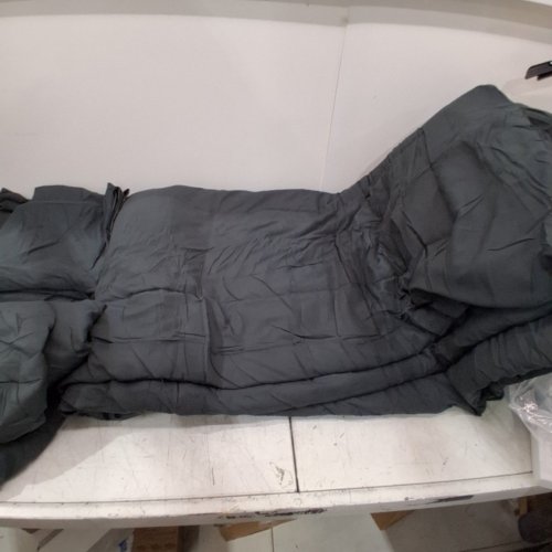 7PC KELTARO BED IN A BAG COMFORTER SET WITH ALL SEASON SOFT QUILTED FLUFFY REVERSIBLE COMFORTER, 1 FLAT SHEET, 1 FITTED SHEET, 2 PILLOW SHAMS, 2 PILLOWCASES - QUEEN - CLASSIC DARK GREY image 5