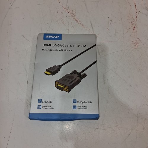 BENFEI HDMI TO VGA GOLD-PLATED CABLE - 6FT - BLACK (MODEL: 000181BLACK) image 3