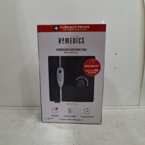 HOMEDICS OVERSIZED HEATING PAD WITH QUICK-HEAT TECHNOLOGY FOR FULL BODY PAIN RELIEF - 24" X 24" - GREY (MODEL: HP-24DOJ-GY) image 2