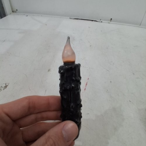 3PK BATTERY OPERATED TAPER CANDLES - 5" - BLACK image 2