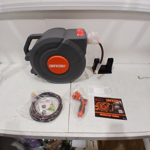 DRINCOSH GARDEN HOSE REEL - 100FT 1/2" - BLACK / ORANGE (ITEM: G301230DR) image 2