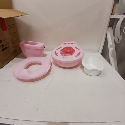 SUMMER BY INGENUITY "MY SIZE POTTY PRO" POTTY TRAINING TOILET WITH FLUSHING SOUNDS AND STORAGE - 50LBS MAX - PINK (MODEL: 17137) image 2