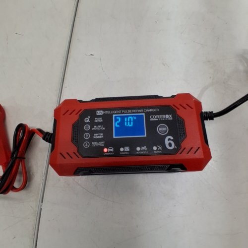 COREBOX 12V CAR BATTERY CHARGER & MAINTAINER - RED/BLACK (MODEL: H-6CS) image 2