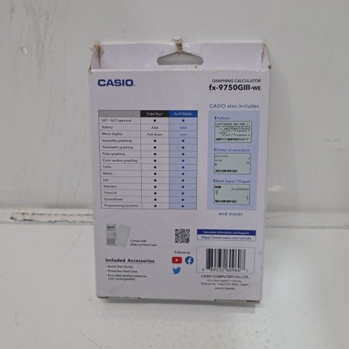 CASIO GRAPHING CALCULATOR WITH 3MB FLASH MEMORY - WHITE (MODEL: FX-9750GIII-WE) image 2