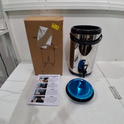 THXSUN INSULATED BEVERAGE DISPENSER WITH SPIGOT - 12 L/3.2 GAL - STAINLESS STEEL/BLACK image 2